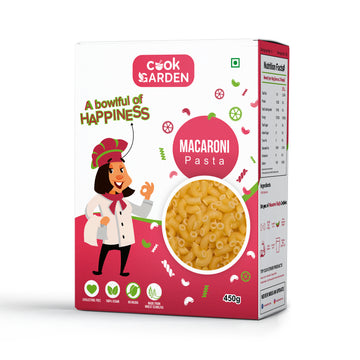 CookGarden 100% Semolina Macaroni Pasta 450g | High Protein Healthy Diet | Maida Free & Cholesterol Free